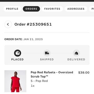 Figs Pop Red High Waisted Scrub Pants and top